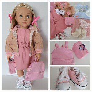 New Especially Curated Our Generation 18 Inch Doll School/Sleep Value Package